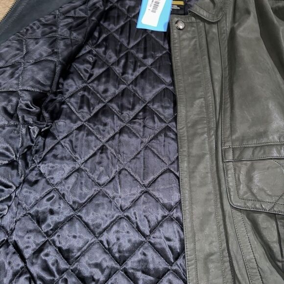 Green Leather London Fog Jacket NWT - Picture 4 of 5